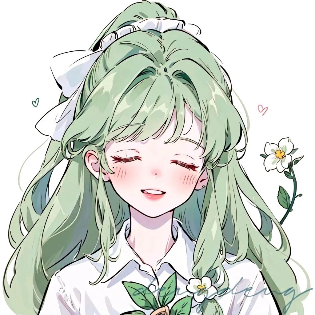動漫綠色系女生頭像繪制指南，步驟與教程