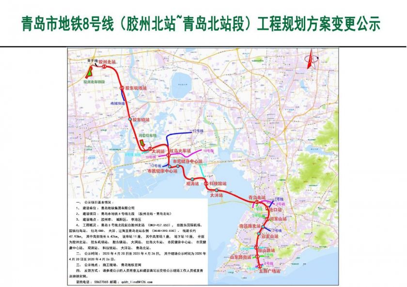 青島地鐵8號線最新站點概覽